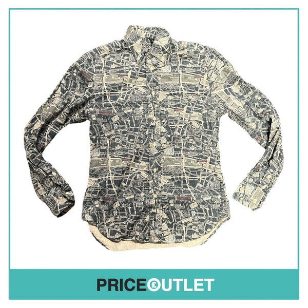 Gitman Bros - Denim Printed Shirt - Size S - BRAND NEW WITH TAGS