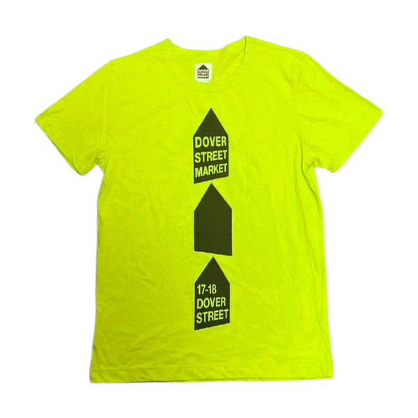 Dover Street Market - Lime Green Triple Logo T-Shirt - Size M - BRAND NEW WITH TAGS