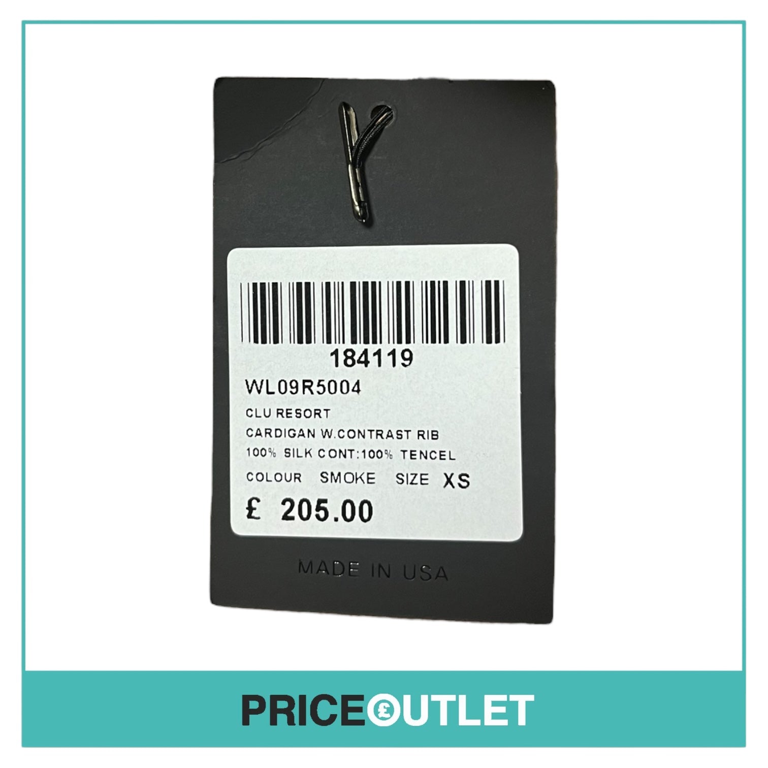 Clu - Grey Cardigan with Light Grey Ribbing - Size XS - BRAND NEW WITH TAGS