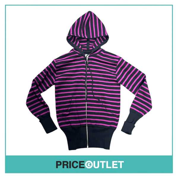 S.N.S. - Violet and Black Striped Knit Zip Hoodie - Size XS - BRAND NEW WITH TAGS