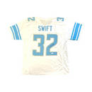 D’Andre Swift - Detroit Lions Signed Jersey in White & Blue- Size XL - JSA Certified