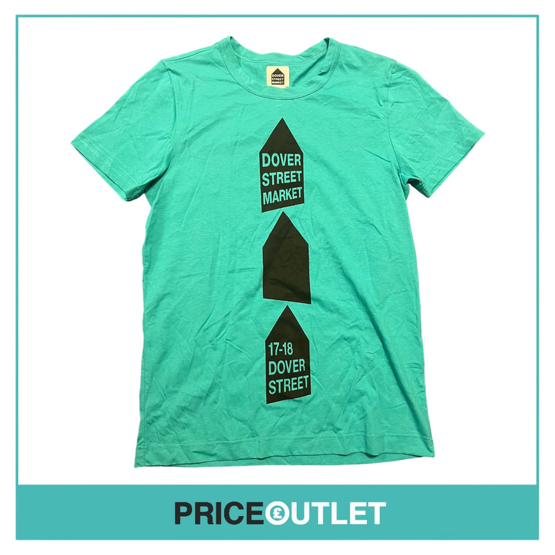 Dover Street Market - Teal Triple Logo T-Shirt - Size M - BRAND NEW WITH TAGS