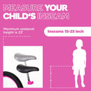 BIXE - Pink - Aluminum Balance Bike for 18 Month to 6 Year Old Toddlers - 16 inch