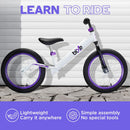 BIXE - Violet - Aluminum Balance Bike for 18 Month to 6 Year Old Toddlers - 16 inch