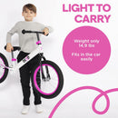BIXE - Pink - Aluminum Balance Bike for 18 Month to 6 Year Old Toddlers - 16 inch