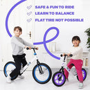 BIXE - Purple - Aluminum Balance Bike for 18 Month to 6 Year Old Toddlers - 12 inch