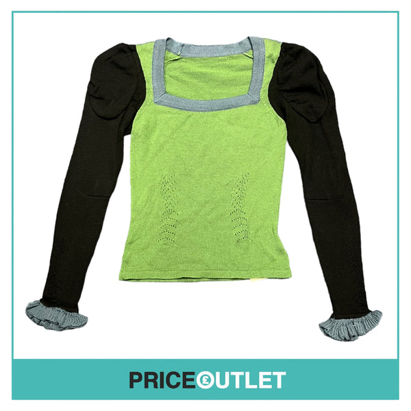 Thierry Colson - Blue Green and Black Knit Top - Size S - BRAND NEW WITH TAGS