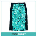 Sister by Sibling - Black Knit Pencil Skirt with 3D Green Flowers - Size S - BRAND NEW WITH TAGS