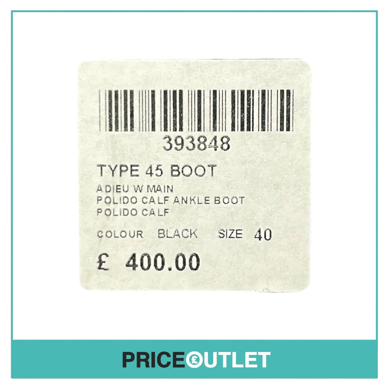 Adieu - Black Brogue Ankle Boots - Size 40 - BRAND NEW WITH TAGS