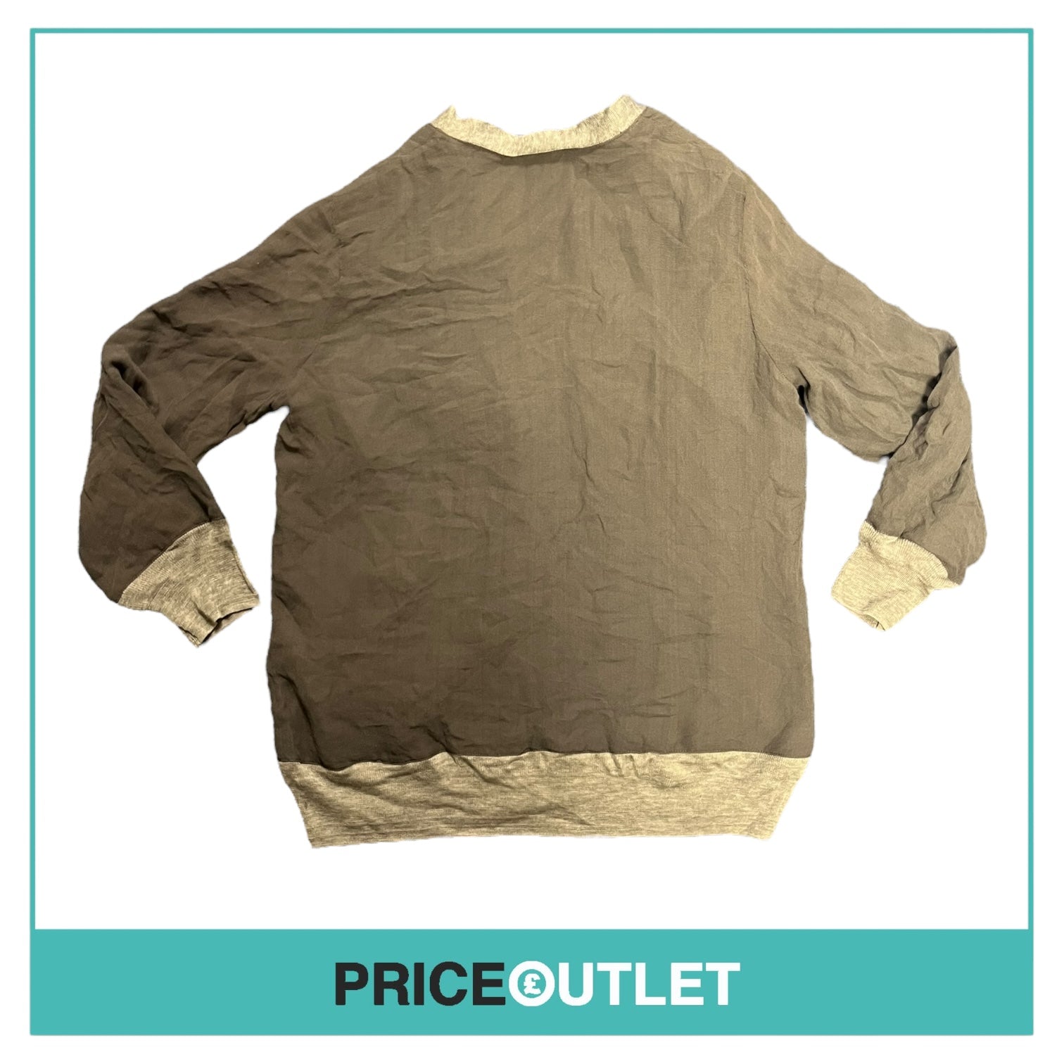 Clu - Grey Cardigan with Light Grey Ribbing - Size XS - BRAND NEW WITH TAGS