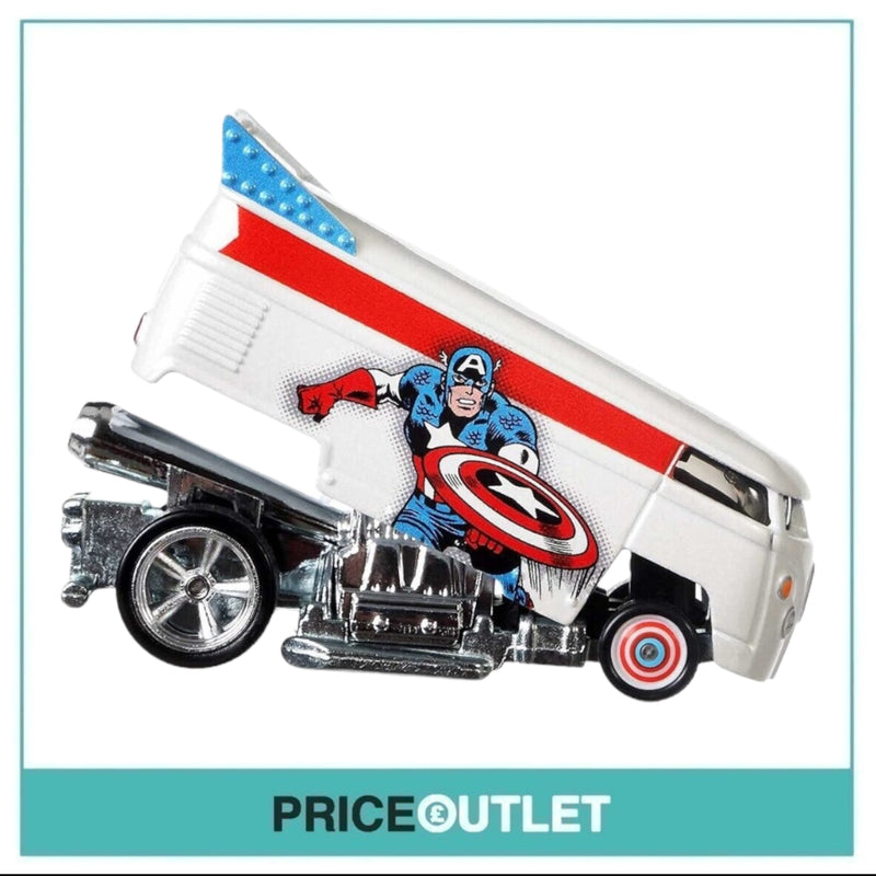 Hot Wheels Marvel - Captain America Volkswagen T1 Drag Bus