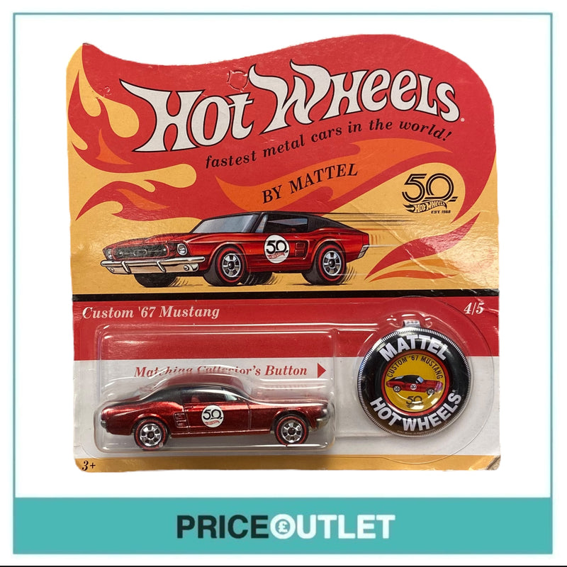 Hot Wheels - 50th Anniversary Custom '67 Mustang (Red) - Damaged Box