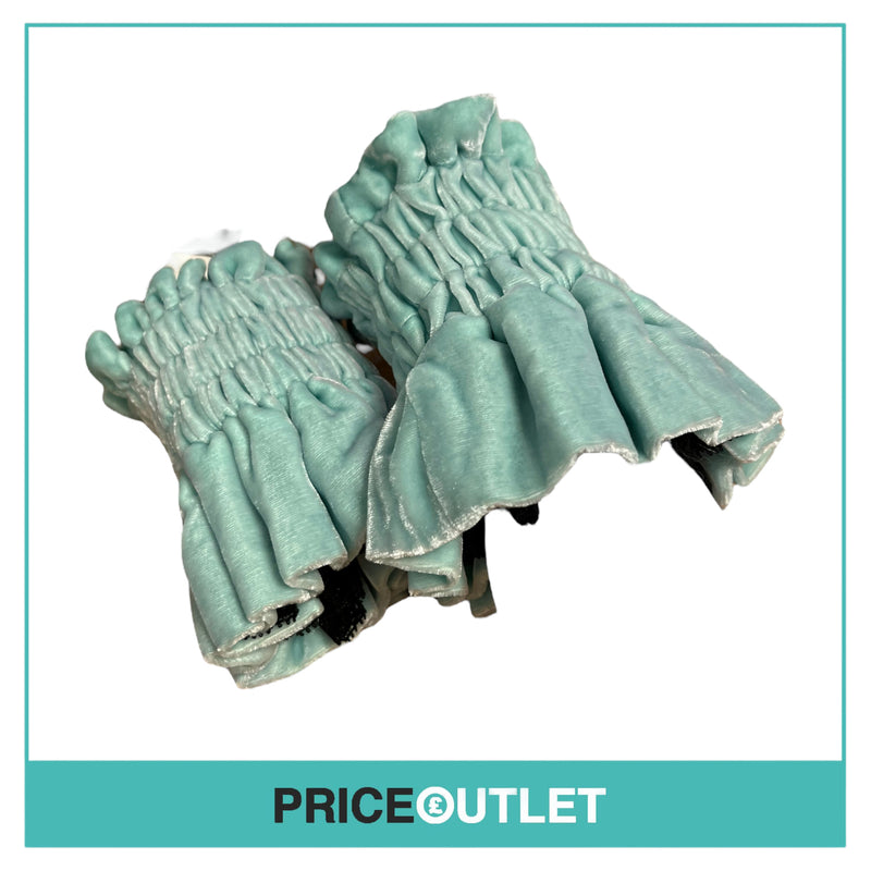 Blue Roses - Velvet Mint Cuffs with Black Lace - Size M - BRAND NEW WITH TAGS