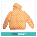 The Ragged Priest - Orange and Pink Checkerboard Puffer Jacket - Size M - BRAND NEW