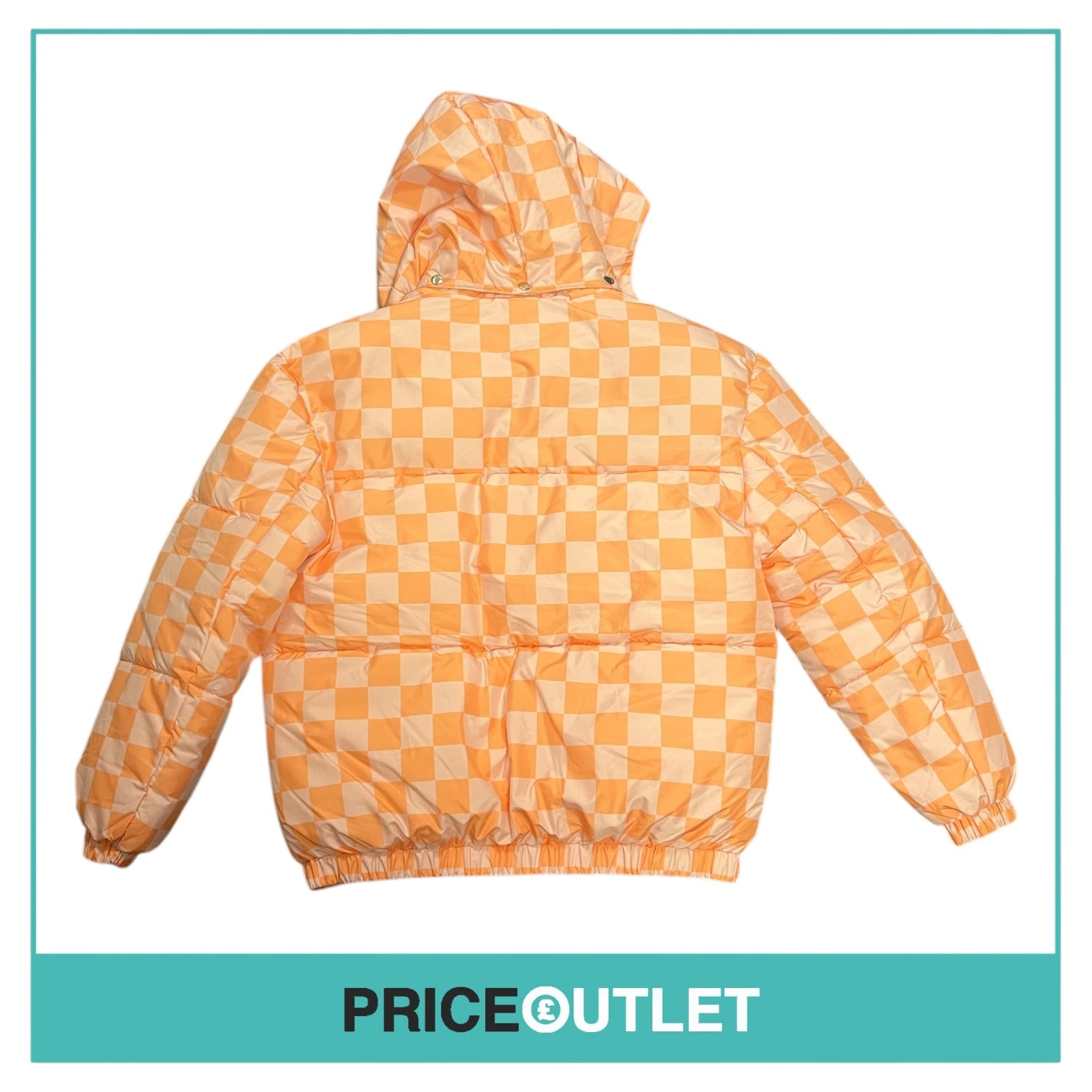 The Ragged Priest - Orange and Pink Checkerboard Puffer Jacket - Size M - BRAND NEW