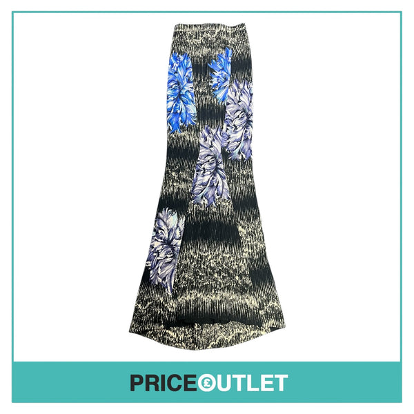 Peter Pilotto - Black and White Fit and Flare Skirt with Floral Print - Size 8 - BRAND NEW WITH TAGS