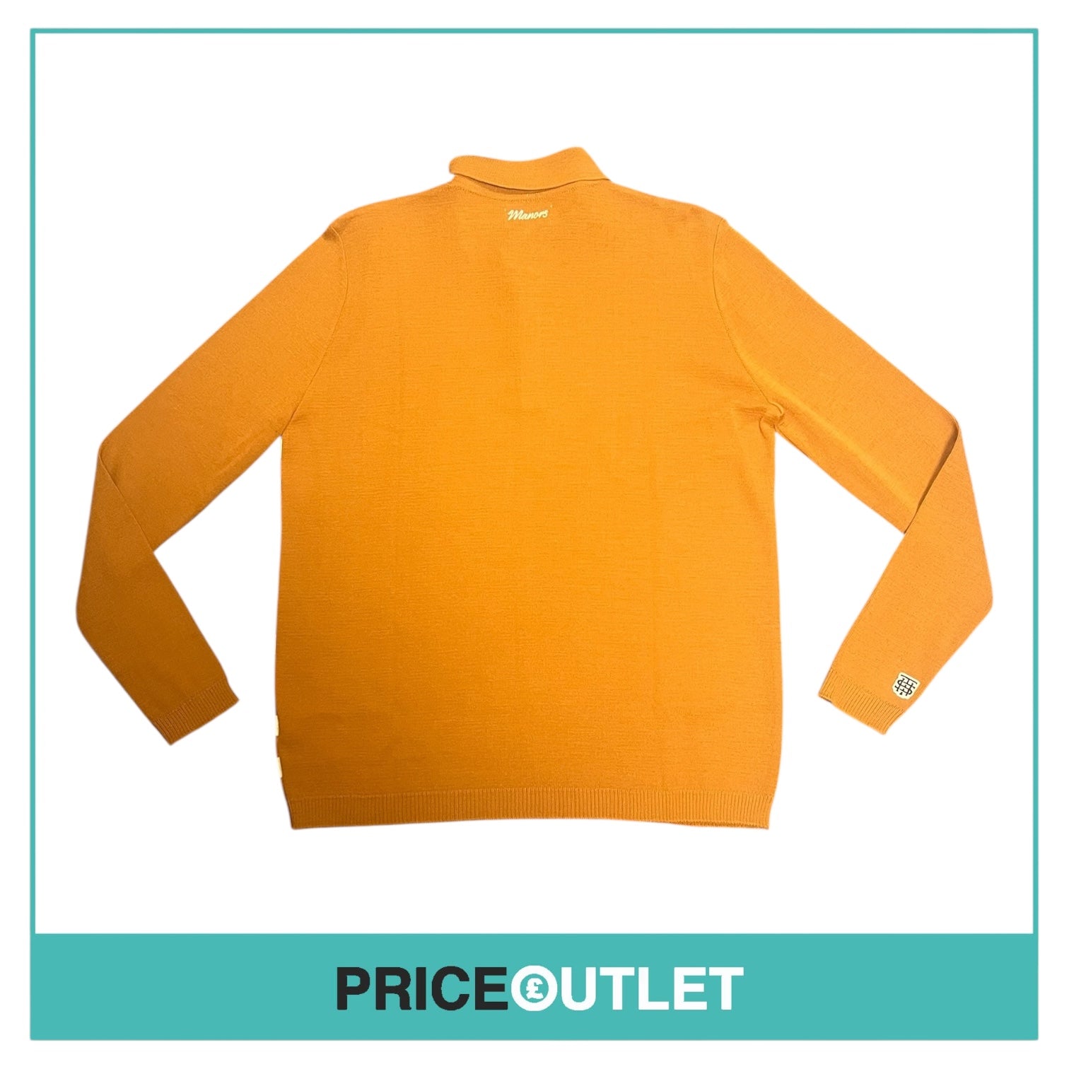 Manors Golf - Check Knit Polo Shirt - Burnt Orange - Size M - BRAND NEW