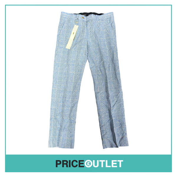 Uniform Experiment - Blue Check Low Waist Trousers - Size 3 - BRAND NEW WITH TAGS