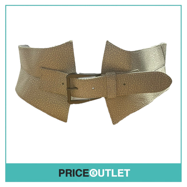 Oscar de la Renta - White Cracked Leather Belt - Size S - BRAND NEW WITH TAGS