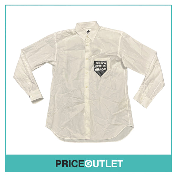 Dover Street Market - Mens White Upside Down Logo Shirt - Size S - BRAND NEW WITH TAGS