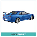 Initial D - Aoshima 1/24 Hoshino Kozo BNR34 Skyline GT-R Model Kit (Blue) - Damaged Box