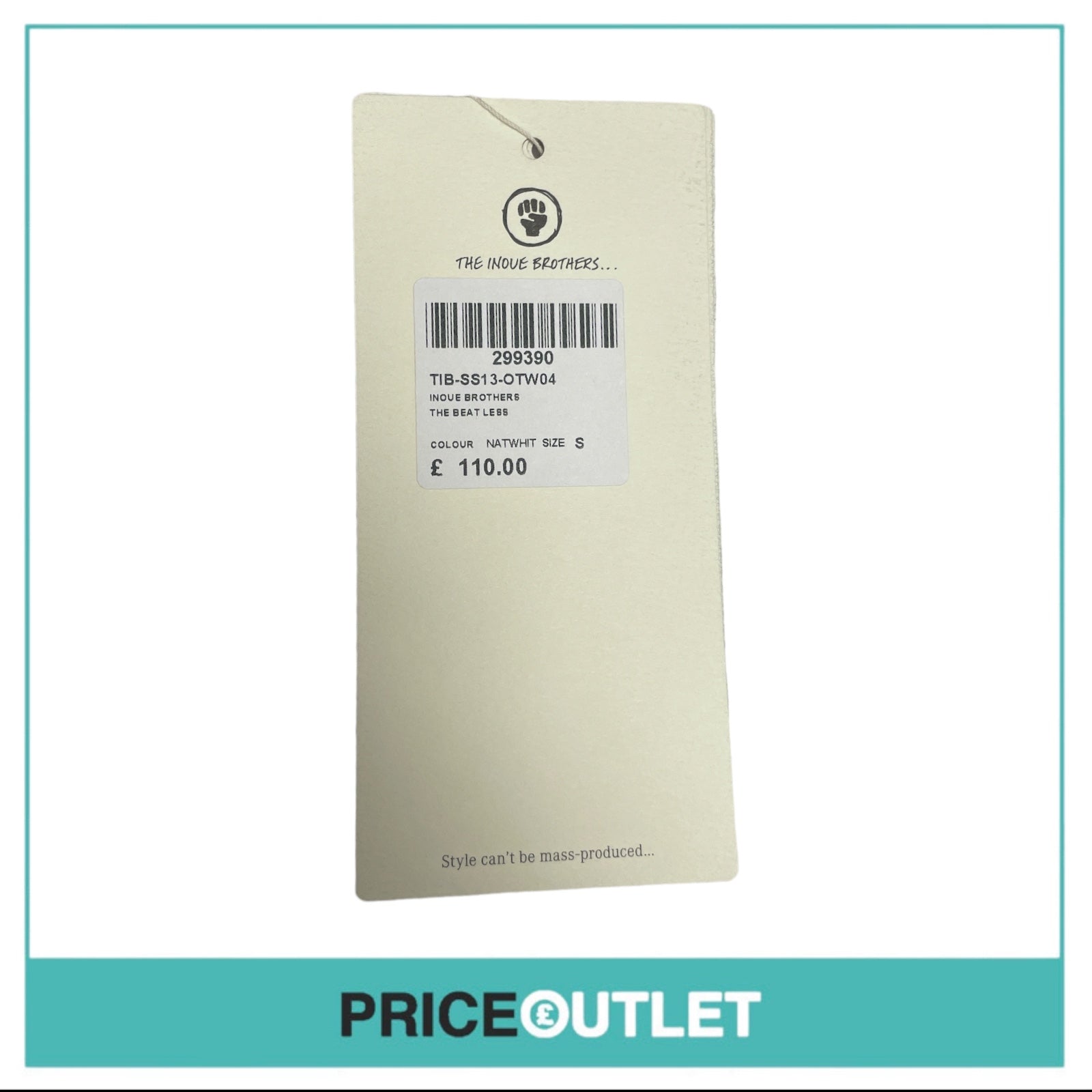 Inoue Brothers - The Beat Less White T-Shirt - Size S - BRAND NEW WITH TAGS