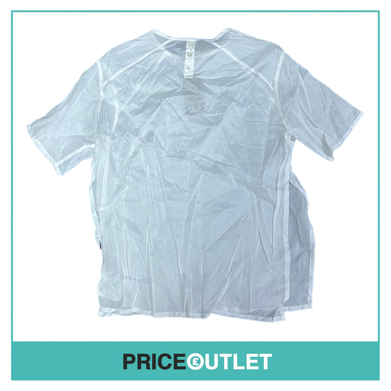 1205 - White Sheer Summer Tunic - Size S - BRAND NEW WITH TAGS