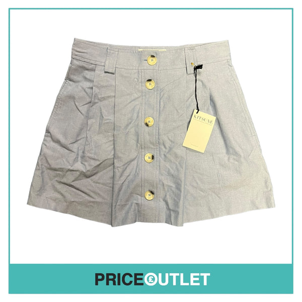 Kitsuné - Light Blue Skirt with Button Centre - Size L - BRAND NEW WITH TAGS