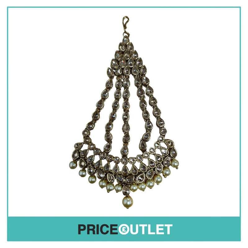 Dhiral's Creations - Gold Necklace, Bracelet/Ring and Headpiece Jewellery Set - BRAND NEW IN BAG