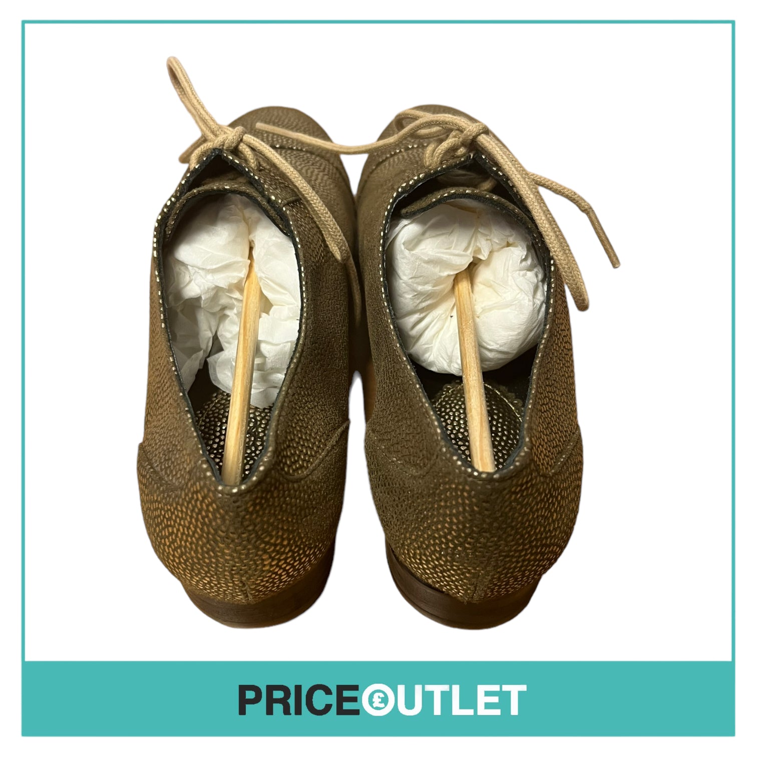 Maloles Paris - Gold Brogue Shoes - Size T38 - BRAND NEW WITH TAGS