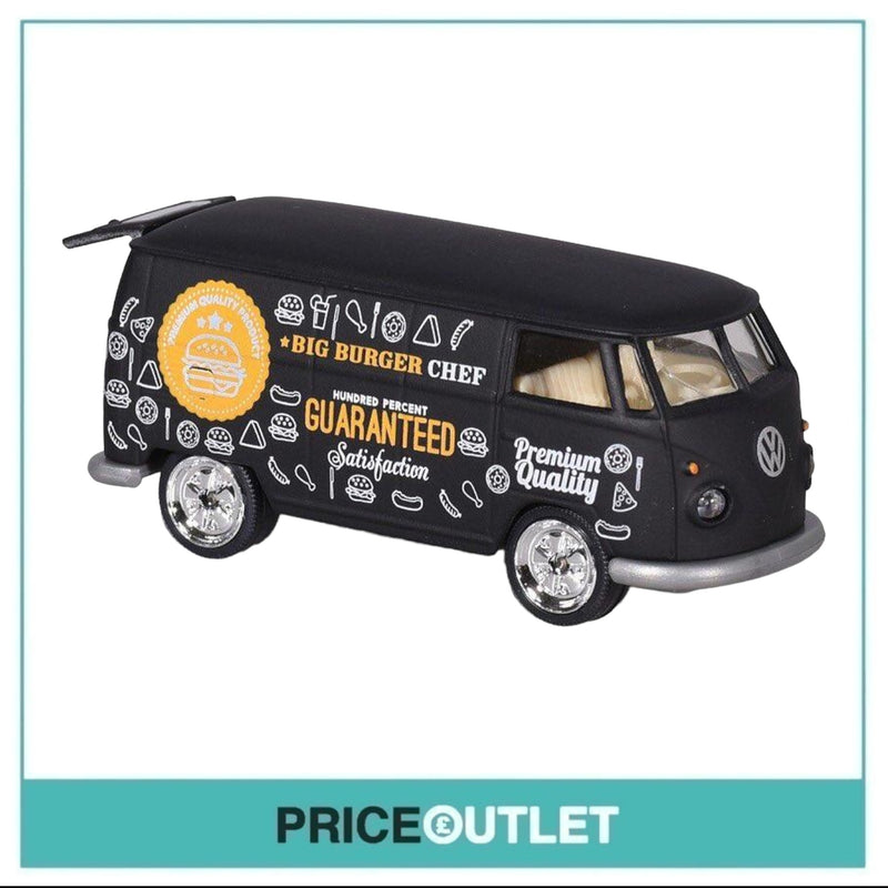 Majorette Vintage Deluxe - Volkswagen T1 Food Truck (Black) - Damaged Box