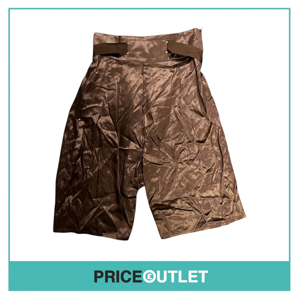 Josephus Thimister - Brown Satin Shorts with Tie Waist - Size 38 - BRAND NEW WITH TAGS