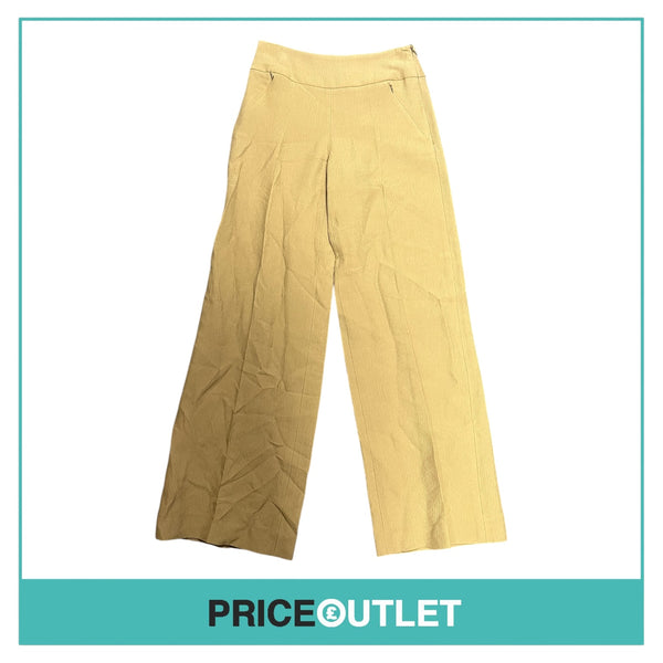 Oscar de la Renta - Beige Wide Leg Trousers with Zip Pockets - Size 6 - BRAND NEW WITH TAGS