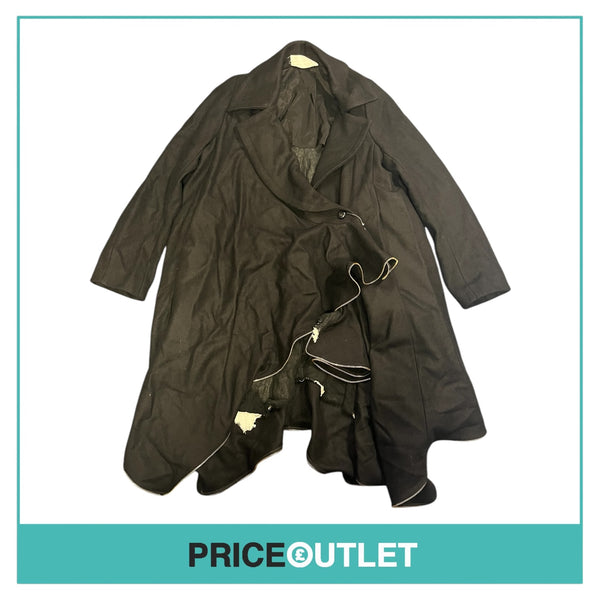 David Szeto - Black Felt Asymmetric Coat - Size 38 - BRAND NEW WITH TAGS