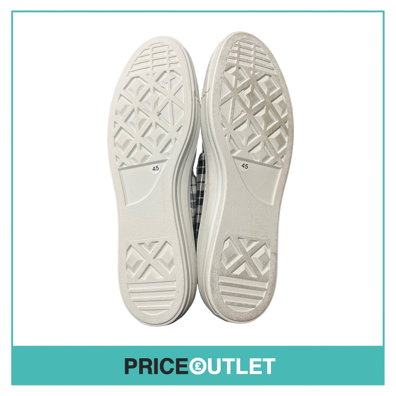 Taise by Souts - Mens Black and White Check Slip-On Shoes - Size 45 - BRAND NEW WITH TAGS