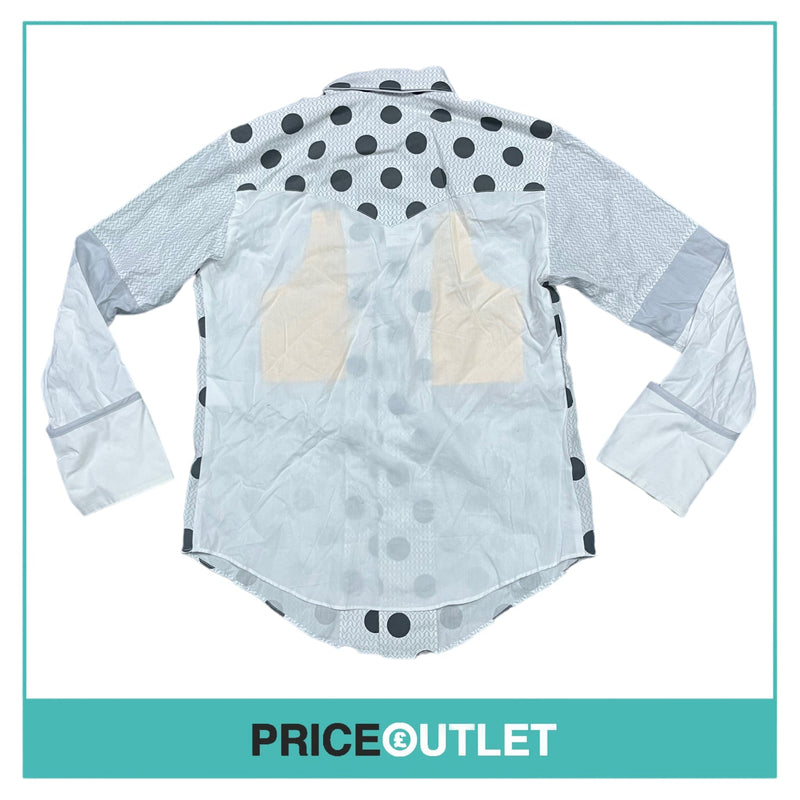Kim Jones - Grey Polka Dot Shirt with Double Collar and Yellow Lining - Size S - BRAND NEW WITH TAGS