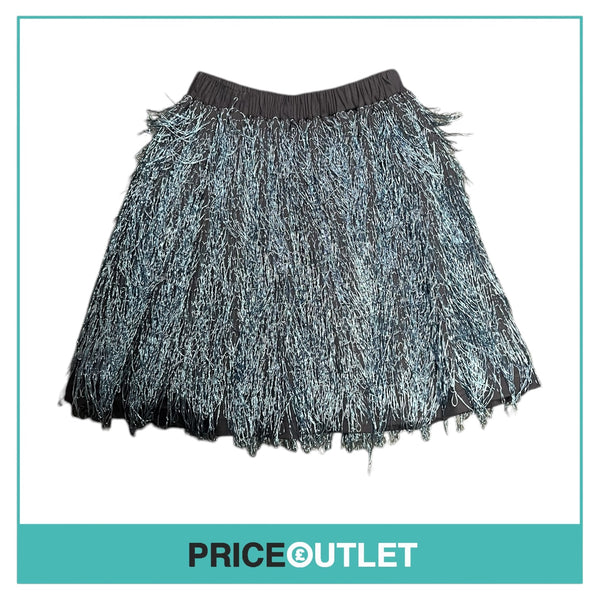 Julien David - Blue Metallic Cord Fringe Skirt - Size OS - BRAND NEW WITH TAGS