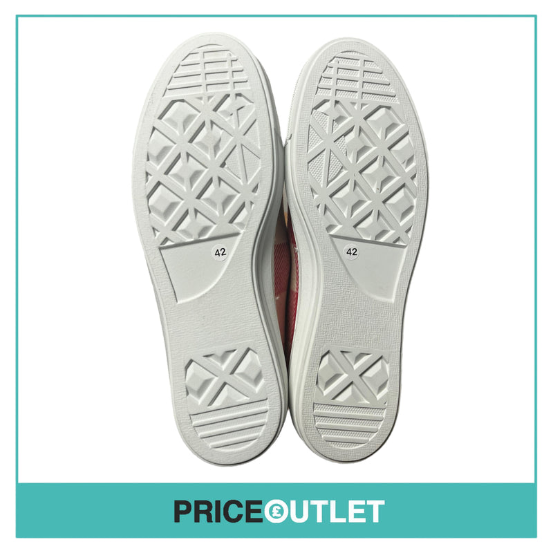 Taise by Souts - Mens Check Roses Fleece Lined Slip-On Shoes - Size 42 - BRAND NEW WITH TAGS