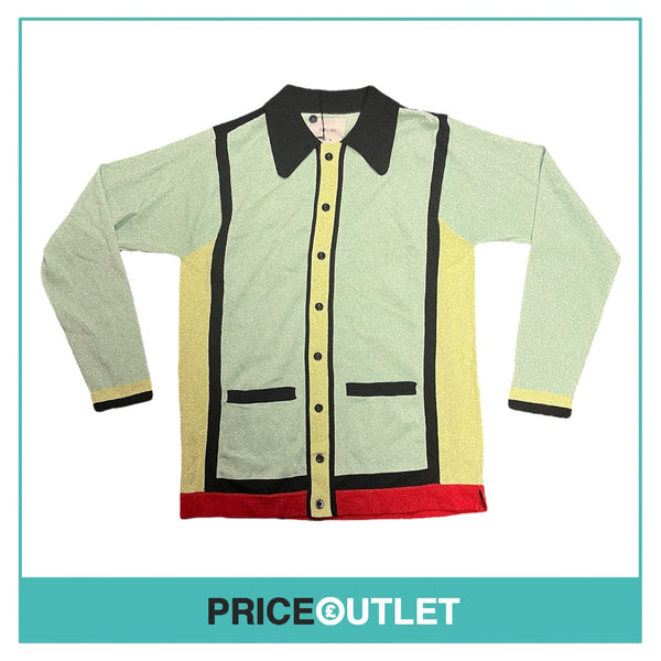 Sibling - Colour Block Sparkly Polo Shirt Cardigan - Size S - BRAND NEW WITH TAGS