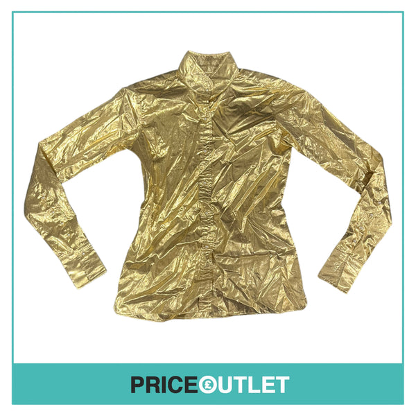 Daphne Guinness - Gold Shirt with Pearl Buttons - Size 10 - BRAND NEW WITH TAGS