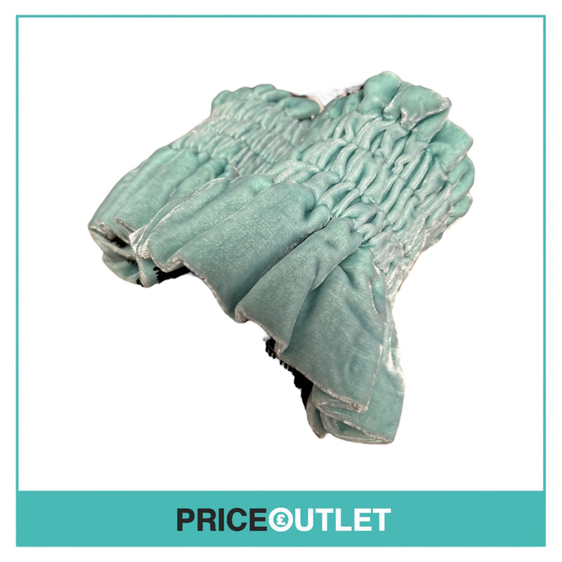 Blue Roses - Velvet Mint Cuffs with Black Lace - Size M - BRAND NEW WITH TAGS