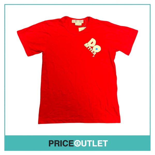 Comme des Garçons - Ladies Red 'Do Better' T-Shirt - Size XS - BRAND NEW WITH TAGS
