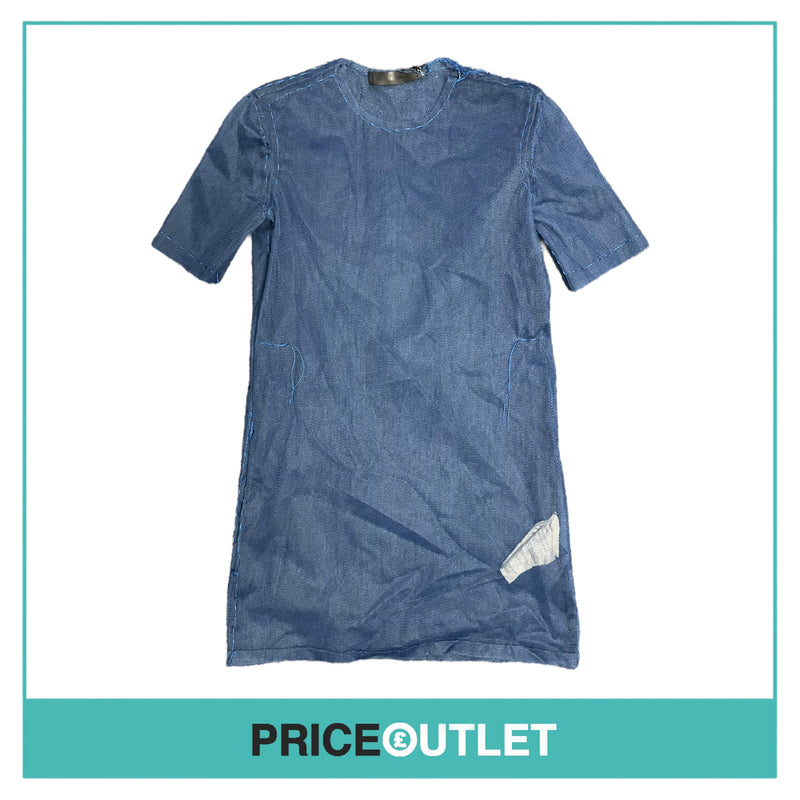Phoebe English - Navy Hand Stitched Net T-Shirt Dress - Size XS - BRAND NEW WITH TAGS