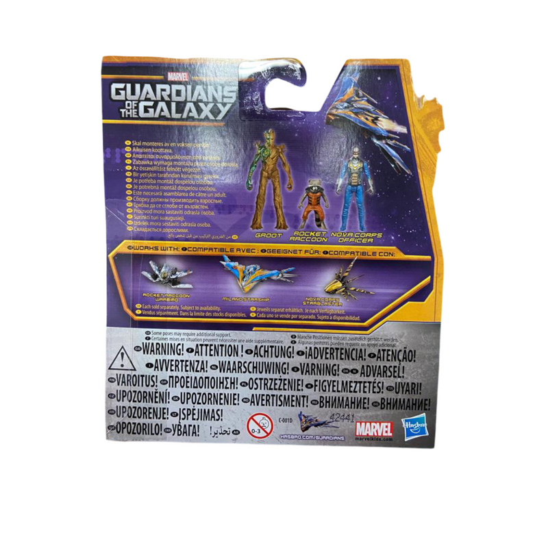 Marvel - Guardians of the Galaxy - Groot, Rocket and Nova Corps Officer - Hasbro A7900