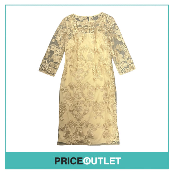 Gina Bacconi - Beige Floral Lace Dress - Size 8 - BRAND NEW WITH TAGS