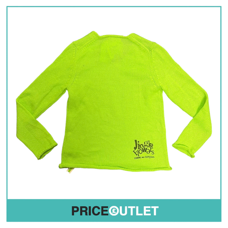 Comme des Garçons Jingle Flowers - Womens Green Knit Jumper - Size M - BRAND NEW WITH TAGS