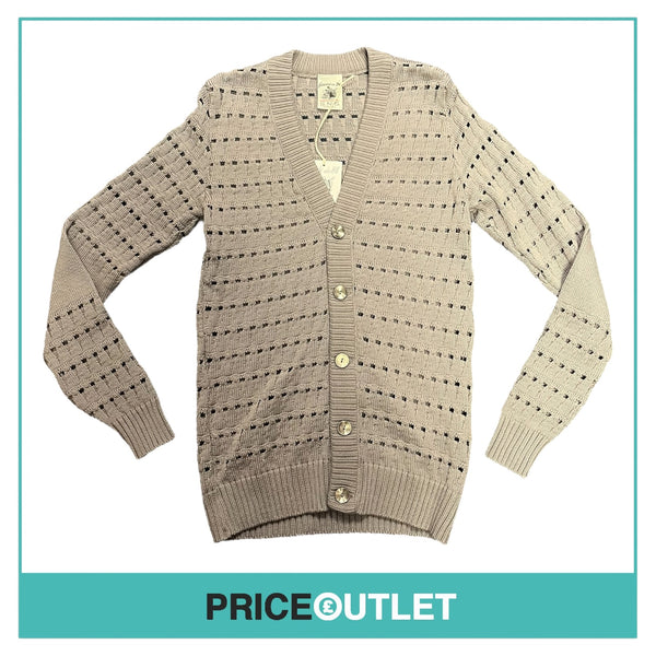 S.N.S. - Mens Grey Knit Cardigan with Silver Buttons - Size S - BRAND NEW WITH TAGS