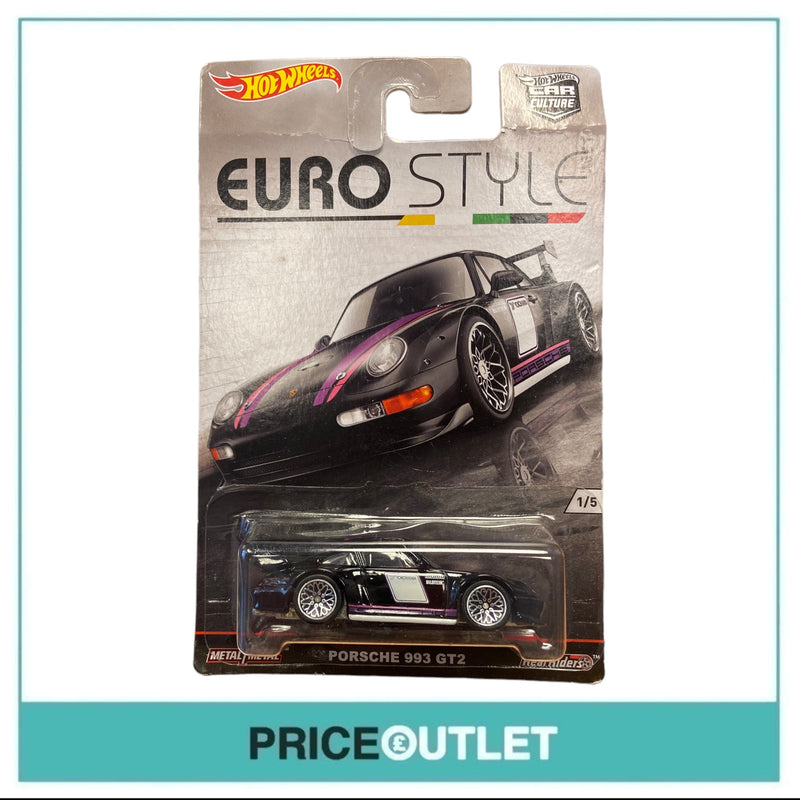Hot Wheels Euro Style - Porsche 993 GT2 (Black) - Damaged Box
