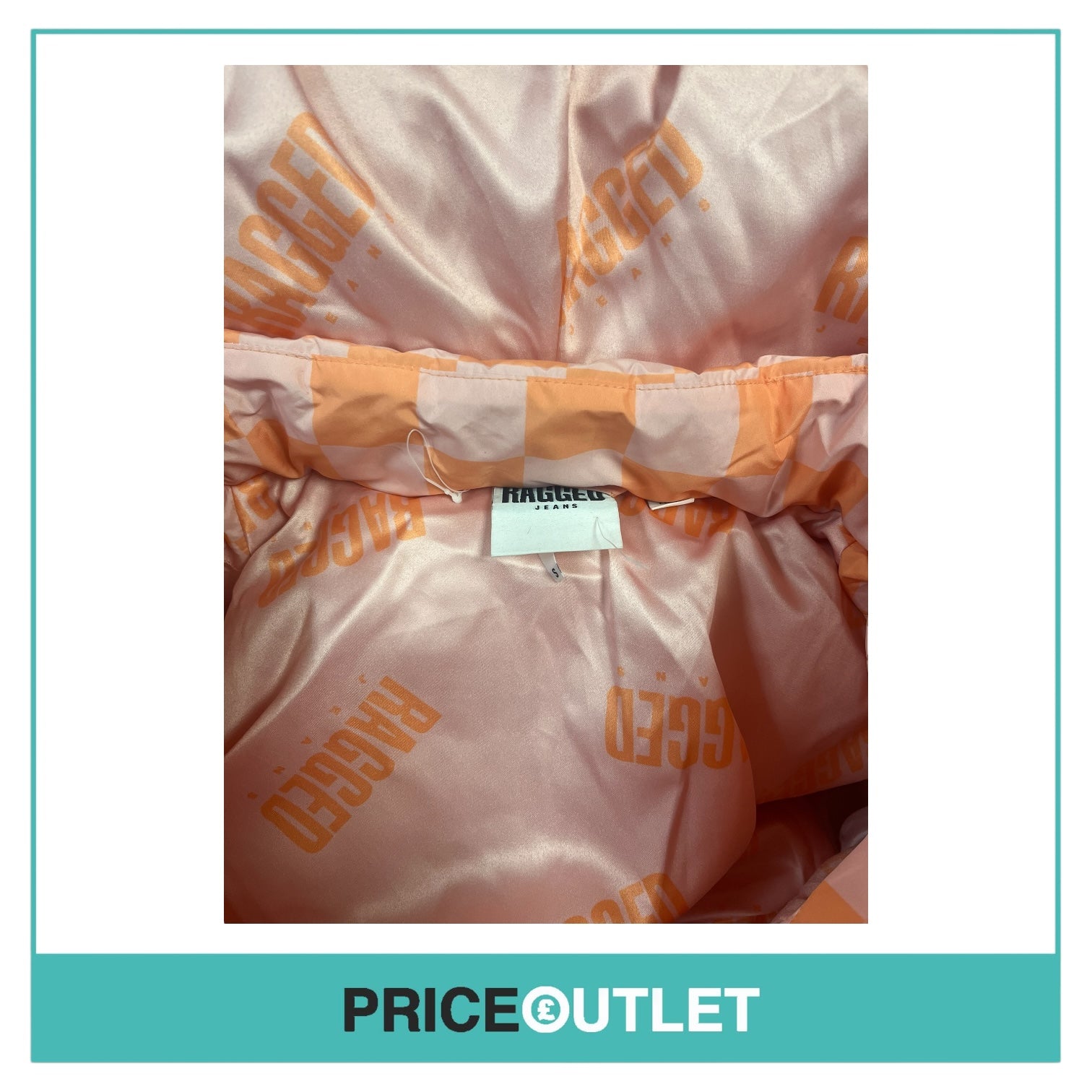 The Ragged Priest - Orange and Pink Checkerboard Puffer Jacket - Size M - BRAND NEW