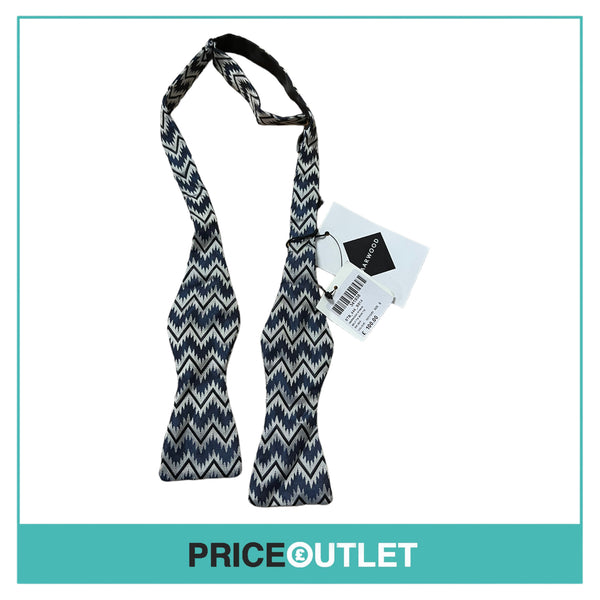 Marwood - Navy and Grey Zig Zag Bow Tie - Size 6 - BRAND NEW WITH TAGS